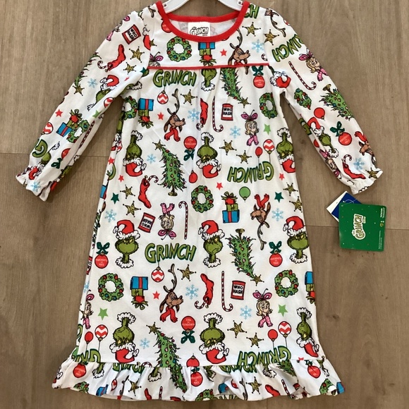 NEW HOW THE GRINCH STOLE CHRISTMAS GIRLS PAJAMAS GOWN DRESS VARIOUS SIZES - Picture 1 of 8